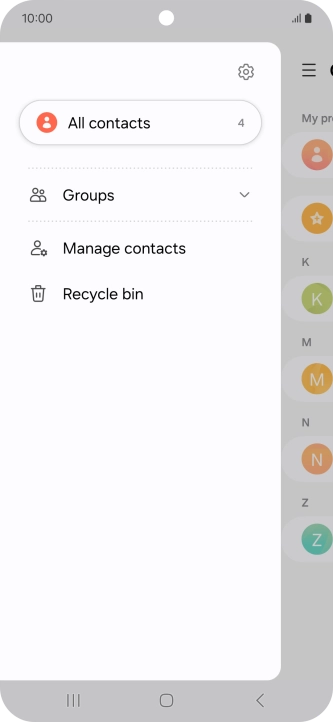 Press Manage contacts.
