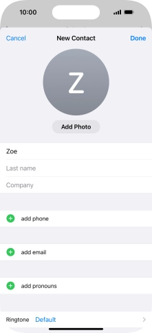 Press Last name and key in the last name.