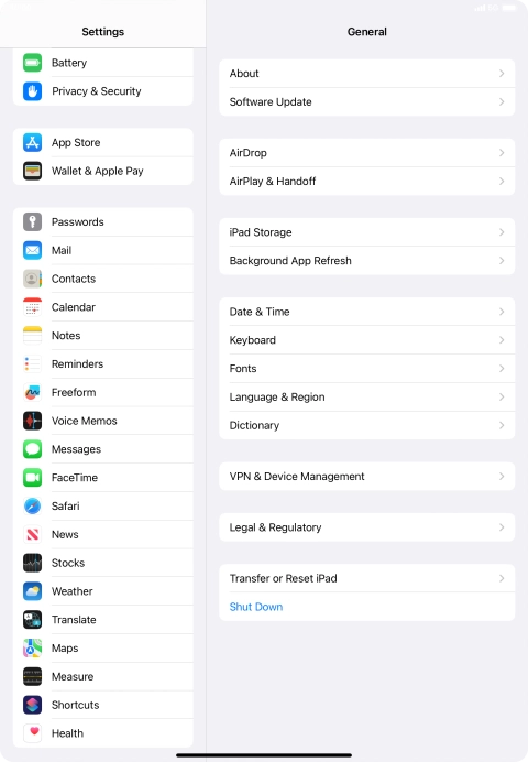 Press Privacy & Security.
