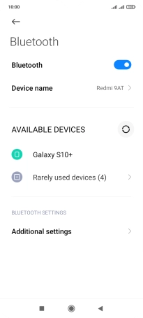 Press the required Bluetooth device.