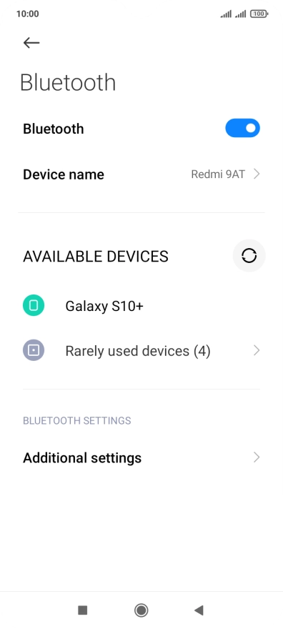 Press the required Bluetooth device.