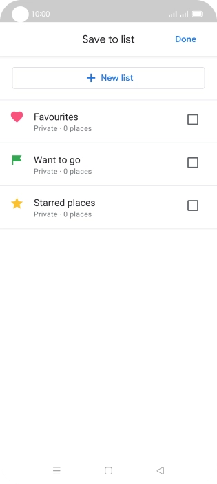 Press the required setting.