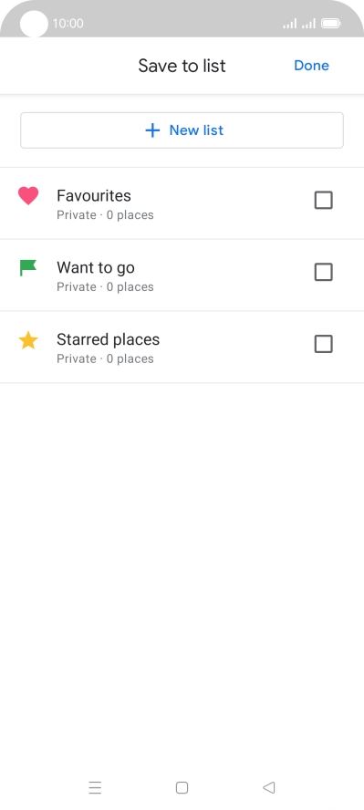 Press the required setting.