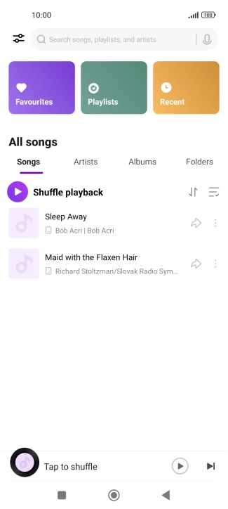 Press the required audio file.