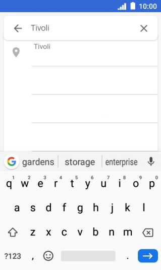 Press the required destination.