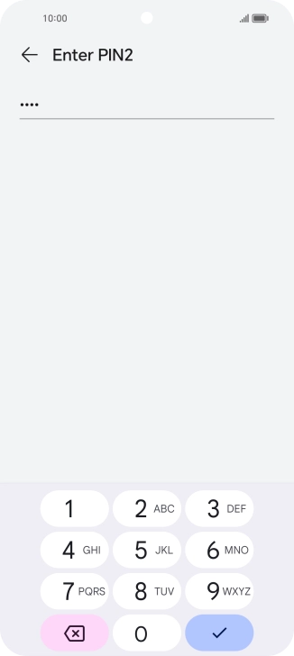 Press the confirm icon.