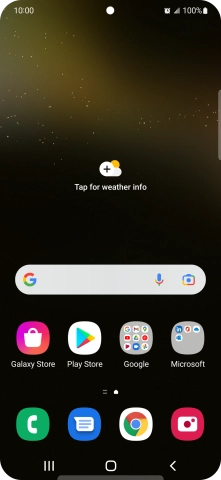 The alarm icon shows that the alarm is set.