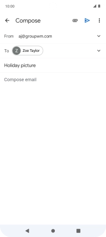Press the text input field and write the text for your email message.