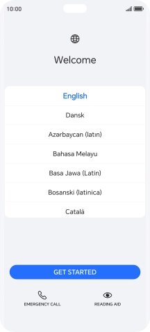 Press the required language.