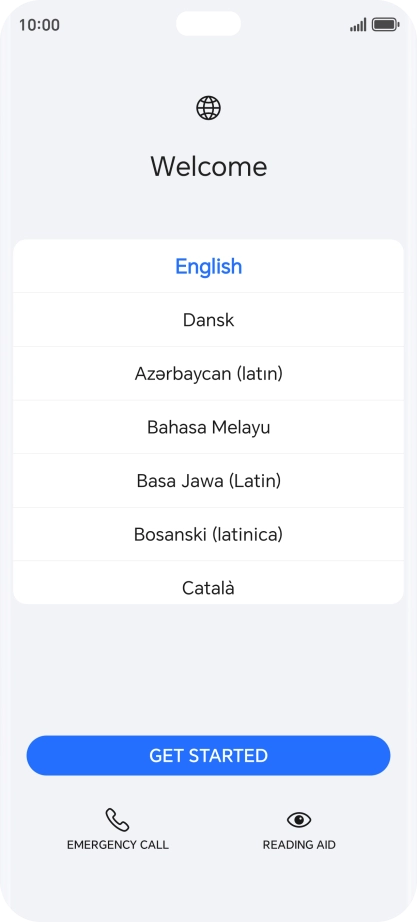 Press the required language.
