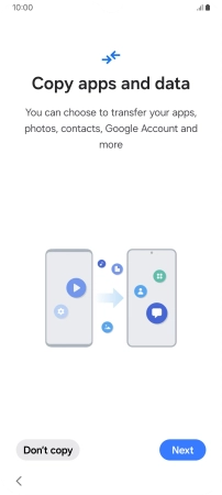 You can transfer the contents of another phone to your phone when it's activated for the first time and after a factory reset. When this screen is displayed, your phone is ready to transfer contents from another phone.