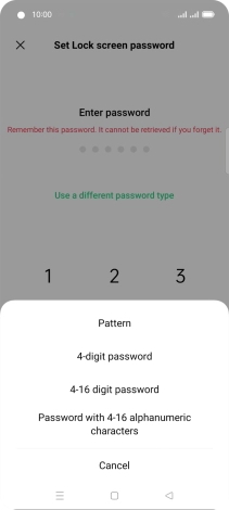 Press the required phone lock code and follow the instructions on the screen to create an additional phone lock code.