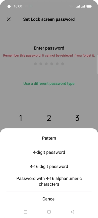 Press the required phone lock code and follow the instructions on the screen to create an additional phone lock code.