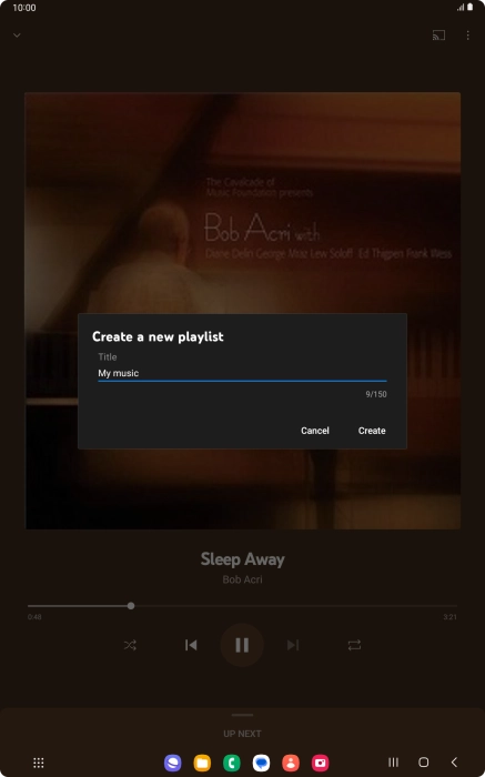 Key in a name for the playlist and press Create.