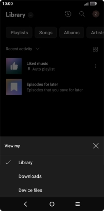 Press the required category and go to the required audio file.