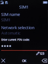 Key in your current PIN and press the Navigation key.