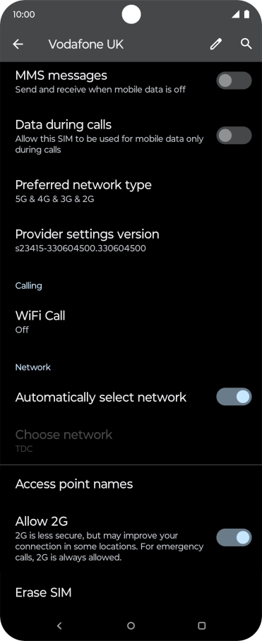 Press Erase SIM and follow the instructions on the screen to delete your eSIM.