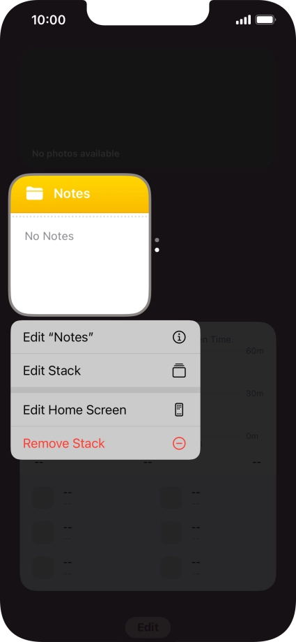 Press Edit Stack. Press Edit Stack.