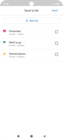 If you select New list, follow the instructions on the screen to create a new list.