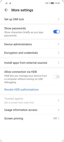 Press Set up SIM lock.