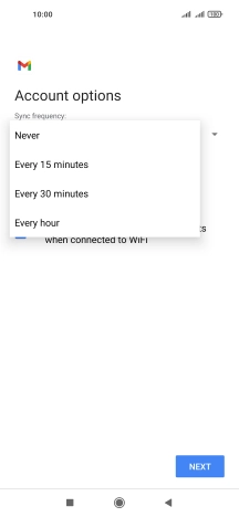 Press the required setting.