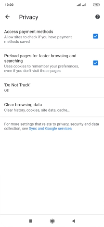 Press Clear browsing data.