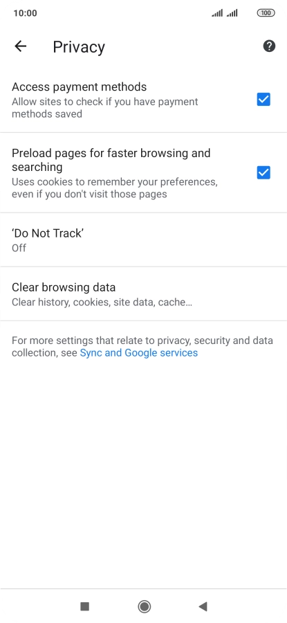 Press Clear browsing data.