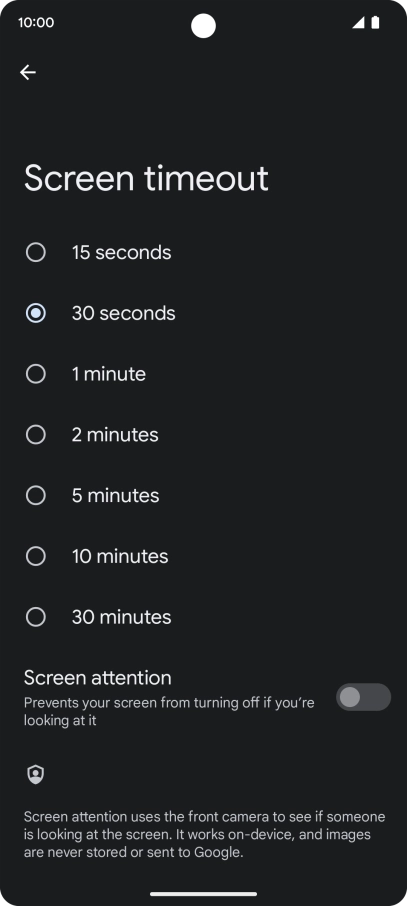 Press the required setting. Press the required setting.