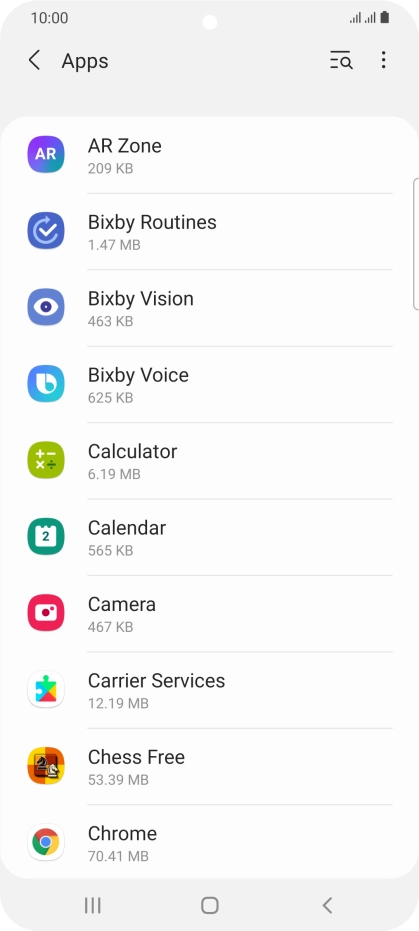 Press the required app.