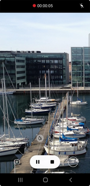 Press the stop icon to stop recording.