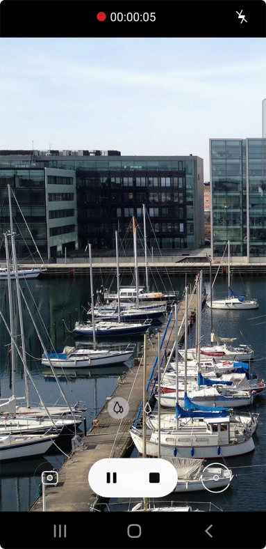 Press the stop icon to stop recording.