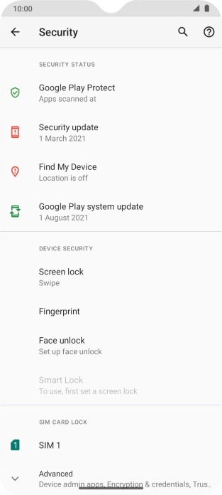 Press the name of the SIM.
