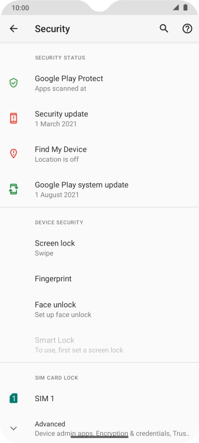Press the name of the SIM.