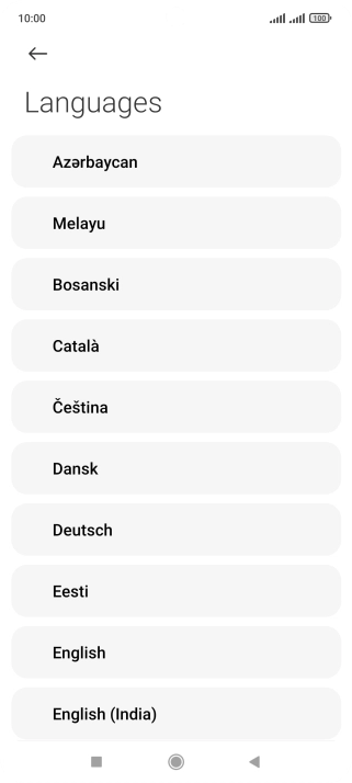 Press the required language.