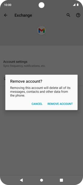 Press REMOVE ACCOUNT.
