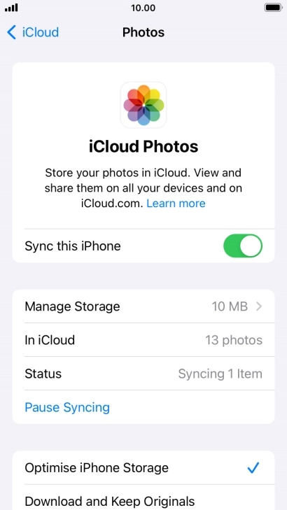 Press the indicator next to 