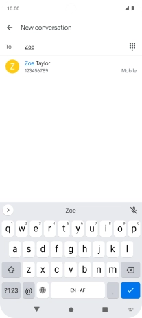 Key in the first letters of the recipient's name and press the required contact.
