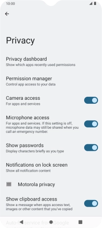 Press Privacy dashboard.