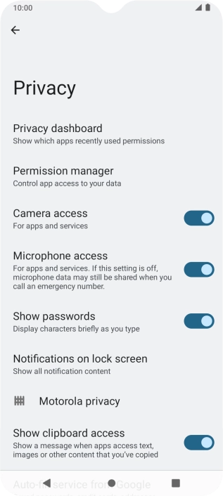 Press Privacy dashboard.