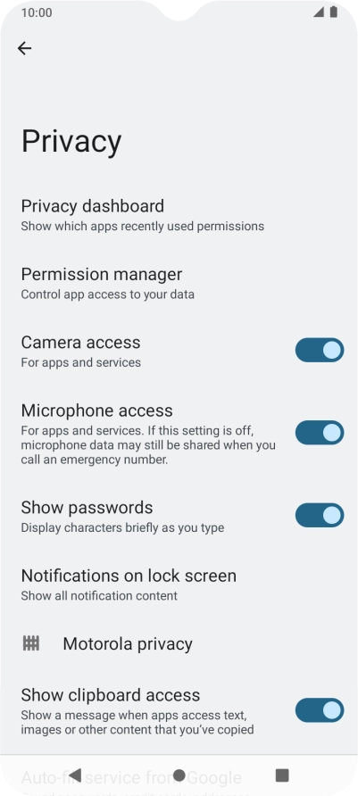 Press Privacy dashboard.