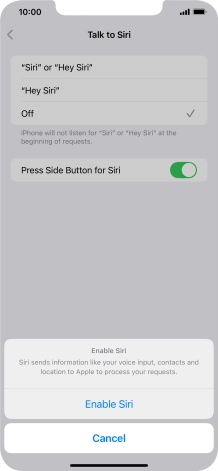 Press Enable Siri.