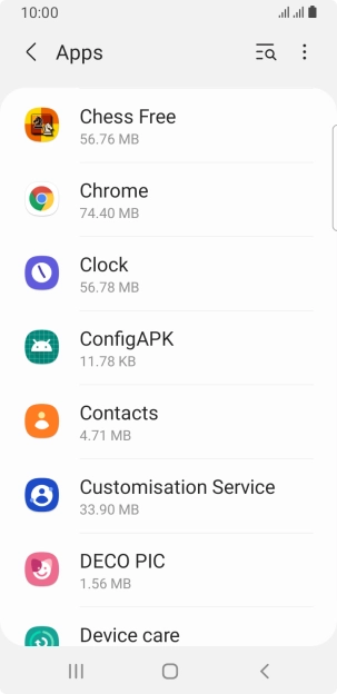 Press the required app.