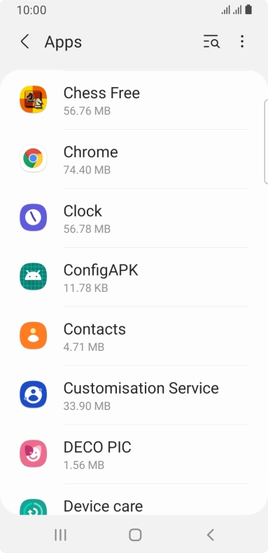 Press the required app.