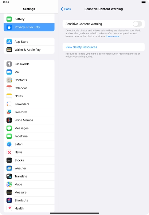 Press the indicator next to 