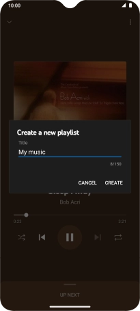 Key in a name for the playlist and press CREATE.