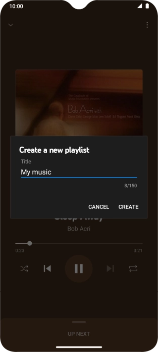 Key in a name for the playlist and press CREATE.