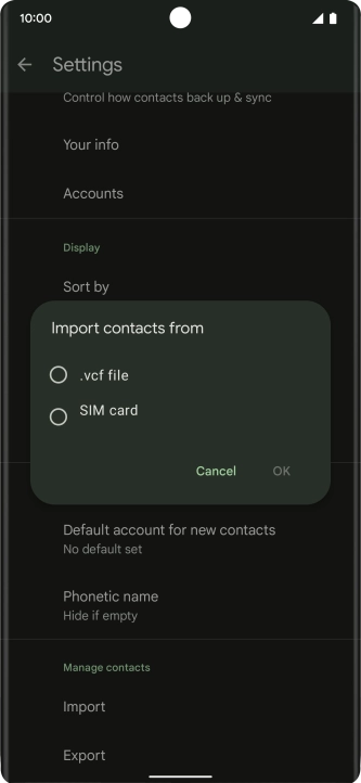 Press the name of the SIM.