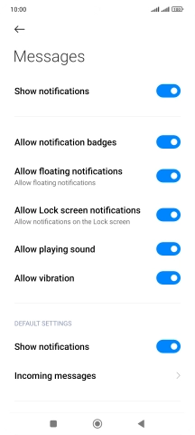 Press the indicator next to 
