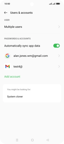 Press the required email account.
