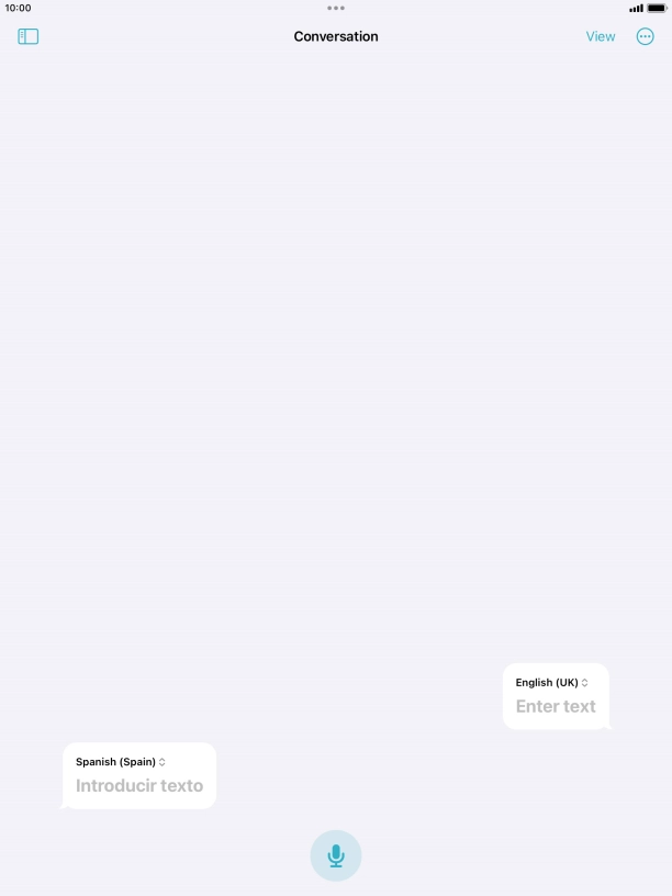 Press the microphone icon and say the required word or sentence.